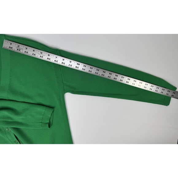 Talbots Petite Medium Green Cardigan Sweater Button Front Long Sleeve Preppy - Picture 12 of 13